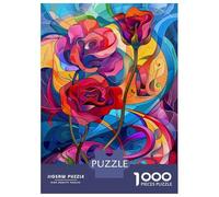 Adult Jigsaw Puzzles 1000 Pieces Colorful Rose Abstract Art Print Jigsaws for Adults Brain Teaser Game A Work of Art Educational Challenge 52x38cm/1000pcs