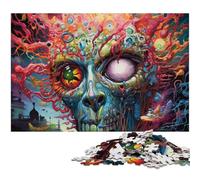 Adult Jigsaw Puzzles 1000 Pieces Colorful Skull Jigsaw Puzzles for Adults High-Difficulty Brain Teaser for Teenagers 50x75CM/19.68x29.52inch