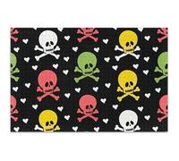 Adult Jigsaw Puzzles 1000 Pieces Colorful Skulls Black Home Decor Art Fun Nature Puzzle White Elephants Gifts, 29.5x19.7 Inch