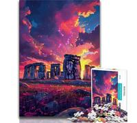 Adult Jigsaw Puzzles 1000 Pieces Colorful Stonehenge Adult Jigsaw,Educational Games Home Decoration Unique Home Decor And Gifts 26x38cm