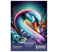 Adult Jigsaw Puzzles 1000 Pieces Colorful Swan Art Print Jigsaws for Adults Brain Teaser Game A Work of Art Educational Challenge 70x50cm/1000pcs