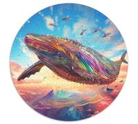 Adult Jigsaw Puzzles 1000 Pieces Colorful Whale 1000 Piece Round Puzzle Interactive Family Game, Suitable for Ages 14+ (67.5x67.5cm)