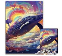 Adult Jigsaw Puzzles 1000 Pieces Colorful Whale Jigsaw Puzzles Brain Challenge, for Teenagers & Home Decor 50x75CM/19.68x29.52inch