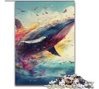 Adult Jigsaw Puzzles 1000 Pieces Colorful Whale Puzzles for Adults size 50x75cm for Mother'S Day, Birthdays, Christmas