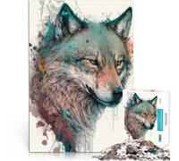 Adult Jigsaw Puzzles 1000 Pieces Colorful Wolf Geschenke zum Suchbegriff: "Herausfordernde Spiele" für Heimdekoration50x70cm