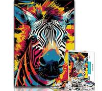 Adult Jigsaw Puzzles 1000 Pieces Colorful Zebras 1000 Piece Puzzle,Challenging Family Activity Games DIY Toy for Home Wall Decor Gifts (size 38x26cm)