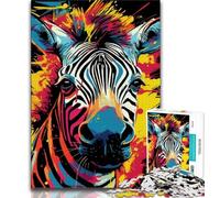 Adult Jigsaw Puzzles 1000 Pieces Colorful Zebras 1000 Pieces for Adults,Educational Games Home Decoration Birthday Present, Gifts, Wall Art (size 38x26cm)