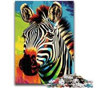 Adult Jigsaw Puzzles 1000 Pieces Colorful Zebras Puzzles for Teenagers,Stress Reliever Staycation Kill Time Wishlist with Santa Claus (75x50cm)