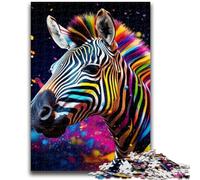 Adult Jigsaw Puzzles 1000 Pieces Colorful Zebras Teenager Jigsaw,Stress Reliever Staycation Kill Time Home Decoration Toys (26x38cm)