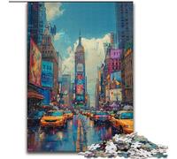 Adult Jigsaw Puzzles 1000 Pieces Colour New York Made of Wood, Interactive Family Game, Suitable for Ages 14+ 50x75cm for Family Interactive Game