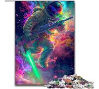 Adult Jigsaw Puzzles 1000 Pieces Colourful Astronauts Puzzle Made of Wood, for Parents, Lovers, Friends - Age 14+ 1000pcs(50x75cm)