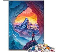 Adult Jigsaw Puzzles 1000 Pieces Colourful Beautiful Mountains Made of Wood, Interactive Family Game, Suitable for Ages 14+ 50x75cm for Family Interactive Game