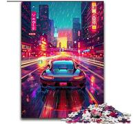 Adult Jigsaw Puzzles 1000 Pieces Colourful City Streets Made of Wood, Interactive Family Game, Suitable for Ages 14+ 50x75cm for Family Interactive Game