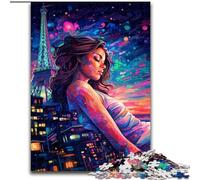 Adult Jigsaw Puzzles 1000 Pieces Colourful Eiffel Tower Jigsaw DIY Decoration, Brain Challenge, for Adult, Family, (size : 50x75cm)
