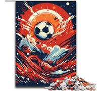 Adult Jigsaw Puzzles 1000 Pieces Colourful Football Made of Wood, for Ages 14+ 50x75cm Challenging Brain Teaser - Relaxing Toy for Teenagers