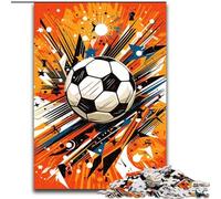 Adult Jigsaw Puzzles 1000 Pieces Colourful Football Made of Wood, Fun Activity for at Home 50x75cm Engaging Family Game Night Activity