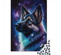 Adult Jigsaw Puzzles 1000 Pieces Colourful Galaxy German Shepherd Paper Puzzle for Adults And Teenager Home Decoration Puzzle Toys 1000pcs (38x26cm)