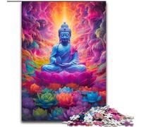 Adult Jigsaw Puzzles 1000 Pieces Colourful Graffiti Buddha Made of Wood, Fun Activity for at Home 50x75cm Engaging Family Game Night Activity