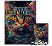 Adult Jigsaw Puzzles 1000 Pieces Colourful Space Cats Difficult Puzzles for Adults Fun at Home Activities, Birthday Present, Travel Gifts 26X38CM/10.23x14.96inch
