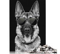 Adult Jigsaw Puzzles 1000 Pieces Cool German Shepherd Wooden Puzzle for Adults And Teenager Sustainable Puzzle for Adults | Games 1000pcs (75x50cm)