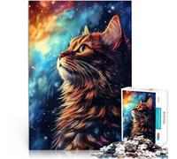 Adult Jigsaw Puzzles 1000 Pieces Cosmic Cat Dreams Anspruchsvolles Spiel und Familienspaß Eltern-Kind-Interaktion75x50cm