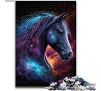 Adult Jigsaw Puzzles 1000 Pieces Cosmic Horse Made of Wood, Fun Activity for at Home 50x75cm Engaging Family Game Night Activity