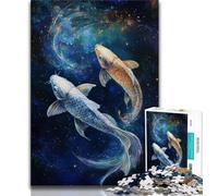 Adult Jigsaw Puzzles 1000 Pieces Cosmic Koi Puzzles for Teenagers,Stress Reliever Staycation Kill Time Wishlist with Santa Claus 75x50cm