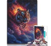 Adult Jigsaw Puzzles 1000 Pieces Cosmic Tiger Puzzles,Challenging Family Activity Games DIY Toy for Home Wall Decor Gifts 75x50cm