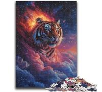 Adult Jigsaw Puzzles 1000 Pieces Cosmic Tiger Stress Reliever Staycation Kill Time Perfect Decoration for Age 14+ 38x26cm