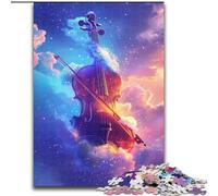 Adult Jigsaw Puzzles 1000 Pieces Cosmic Violin Made of Wood, Ideal for Family Fun, Relaxation 50x75cm Educational & Fun Indoor Game for Home Decor