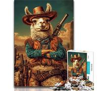 Adult Jigsaw Puzzles 1000 Pieces Cowboy Alpaca, Great Gift for Adults,is Ideal As Gifts for The Whole Family for And Age 14 38x26cm
