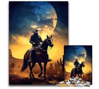 Adult Jigsaw Puzzles 1000 Pieces Cowboy in The Desert Impossible Jigsaw Puzzles for Adults for Teenagers Family Game Night BrainChallenging Gift Idea 1000 PCS(75x50cm)