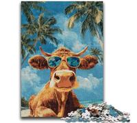 Adult Jigsaw Puzzles 1000 Pieces Cows at The Seaside Puzzles for Teenagers,Stress Reliever Difficult Challenge Unique Home Decor And Gifts (38x26cm)