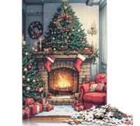 Adult Jigsaw Puzzles 1000 Pieces Cozy Christmas Fireplace Funny Puzzles for Adults & Teenager Educational Games 1000pcs (75x50cm)