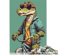 Adult Jigsaw Puzzles 1000 Pieces Crocodile Riding A BMX Puzzle Jigsaws for Adults Jigsaw Puzzles for Adult 1000pcs (75x50cm)