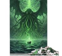 Adult Jigsaw Puzzles 1000 Pieces Cthulhu Rising with Ship Paper Jigsaw Puzzles for Adults Educational Game Challenge Toy 1000pcs (75x50cm)