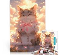 Adult Jigsaw Puzzles 1000 Pieces Cute Anime Cat Help the brain exercise addictive toys to cultivate patience wall decoration 26x38cm