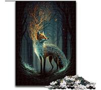 Adult Jigsaw Puzzles 1000 Pieces Cute Art Fox Jigsaw Puzzles for Adults, 1000 Piece Family Activity Game for Teenagers, Challenging Brain Teaser (Size 50x75cm)