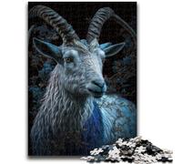 Adult Jigsaw Puzzles 1000 Pieces Cute Art Goat 1000 Pieces for Teenagers,with Matching Poster And Trivia Sheet for And Age 14 Years Up (50x75cm)