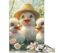 Adult Jigsaw Puzzles 1000 Pieces Cute Chick Wooden Puzzles for Adults Sustainable Puzzle Games 1000pcs (75x50cm)