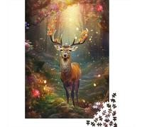 Adult Jigsaw Puzzles 1000 Pieces Cute Deer Flower Wooden Puzzle for Adults And Teenager Home Decoration Puzzle Toys 1000pcs (75x50cm)