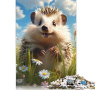 Adult Jigsaw Puzzles 1000 Pieces Cute Hedgehog Paper Puzzles for Adults Sustainable Puzzle Games 1000pcs (38x26cm)