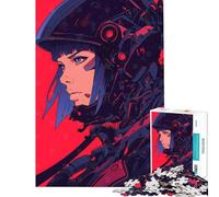 Adult Jigsaw Puzzles 1000 Pieces Cyberpunk Female Warrior for Educational Game Learning Educational Toys Gifts for Women Men Presents for Women (size 38x52cm)