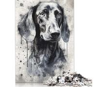 Adult Jigsaw Puzzles 1000 Pieces Dachshund Dog Watercolor Puzzle for Adults And Teenager Jigsaw Puzzles for Adults 1000pcs (75x50cm)