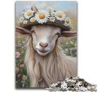 Adult Jigsaw Puzzles 1000 Pieces Daisy And Goat Puzzles,Challenging Family Activity Games DIY Toy for Home Wall Decor Gifts (26x38cm)