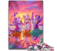 Adult Jigsaw Puzzles 1000 Pieces Dancing Cat 1000 Pieces for Teenagers,Birthday Present, Gifts, Wall Art for Age 14 Years Up (75x50cm)