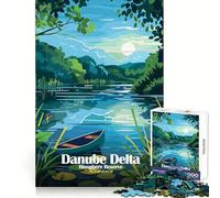 Adult Jigsaw Puzzles 1000 Pieces Danube Delta Biosphere Reserve Romania Tight Cut Fun Mental Focus Game Relax Fun Time Christmas Fun Gift (38x52cm)