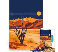 Adult Jigsaw Puzzles 1000 Pieces Death Valley Desert Night Landscape Ideal Cut Decor Brain Teaser Gift Idle Fun Time Birthday Hobby Gift (50x75cm)