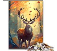 Adult Jigsaw Puzzles 1000 Pieces Deer Autumn Jigsaws 1000 Pieces for Adults for Teenagers Challenging Toy Games (Size 26x38cm)