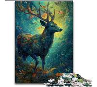 Adult Jigsaw Puzzles 1000 Pieces Deer Floral Jigsaw Puzzle Made of cardboard, Gift for Men And Women, Daily & Special Occasion 1000pcs(26x38cm)